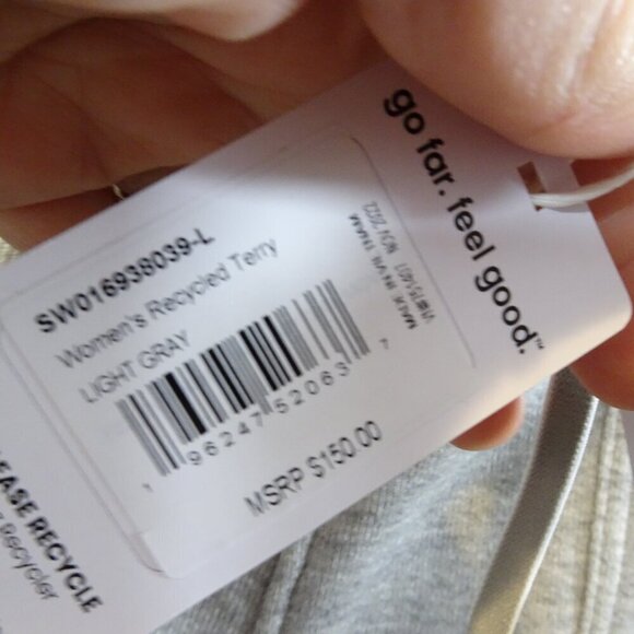 NWT Smartwool Recycled Terry Crop Wide Leg Pant Jogger Heather Gray Size L - Picture 5 of 6